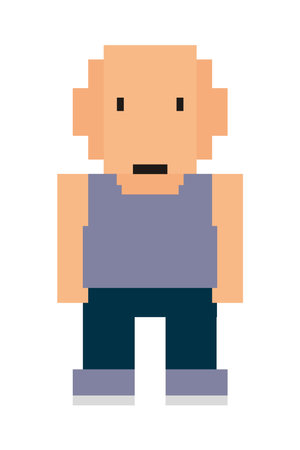 pixel bald manのイラスト素材
