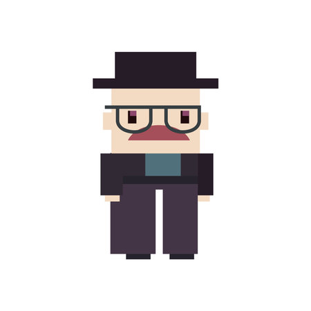 flat 8-bit gentlemanのイラスト素材