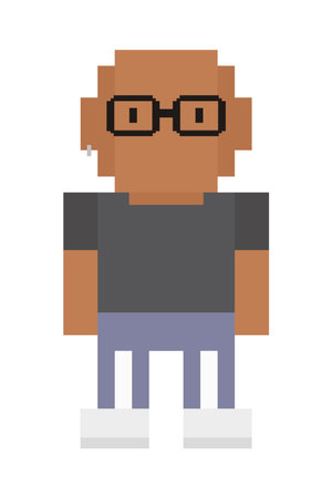 pixel hipster manのイラスト素材
