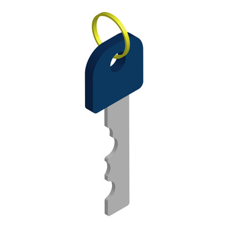 isometric blue key designのイラスト素材