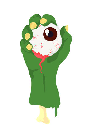 zombie hand holding a eyeのイラスト素材
