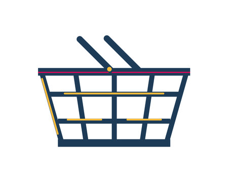 flat shopping basketのイラスト素材