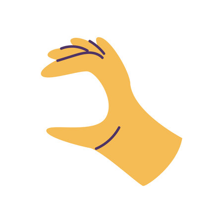 flat yellow hand gestureのイラスト素材