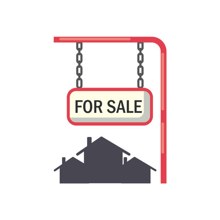 flat for sale singboardのイラスト素材