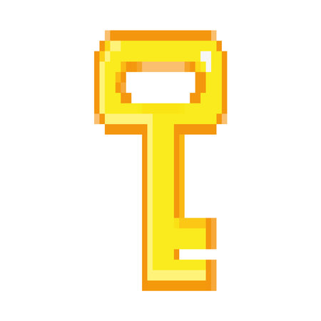 pixel key iconのイラスト素材