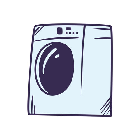flat washer machineのイラスト素材