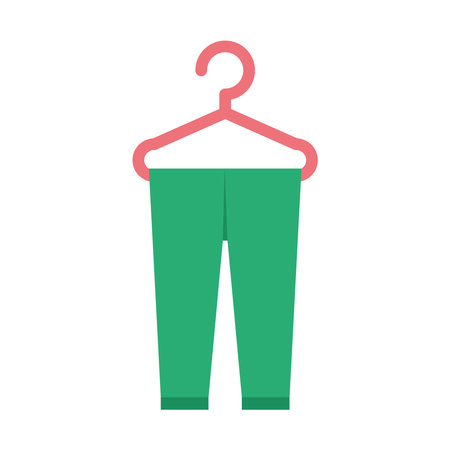 hanger with green pantsのイラスト素材