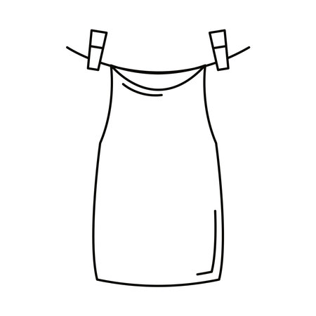 dress hanging on ropeのイラスト素材