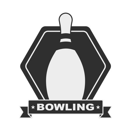 bowling badge iconのイラスト素材
