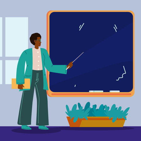 teacher giving a lessonのイラスト素材