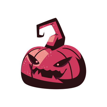 flat scary pumpkinのイラスト素材