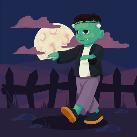 happy frankenstein mousterのイラスト素材