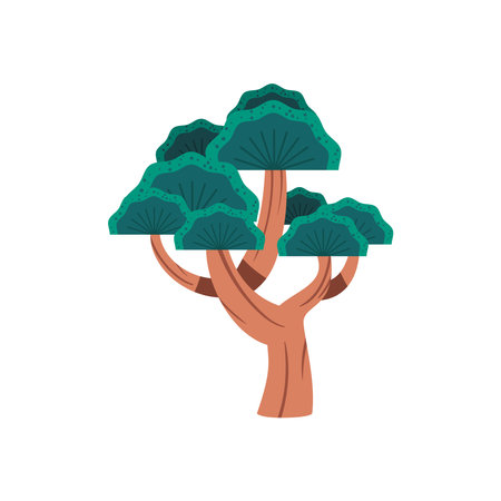 flat tree designのイラスト素材