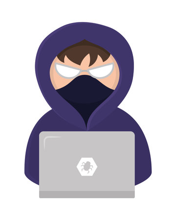 cyber fraud, hackerのイラスト素材