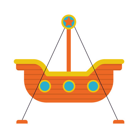 pirate ship attractionのイラスト素材