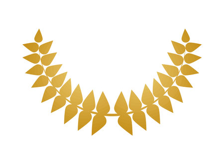 gold laurel emblemのイラスト素材