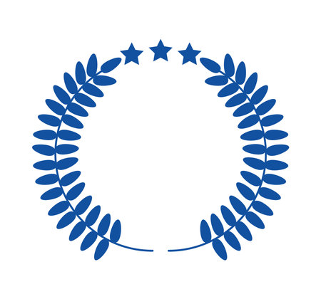 blue leaves wreathのイラスト素材