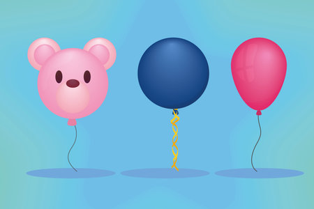 balloons icon setのイラスト素材