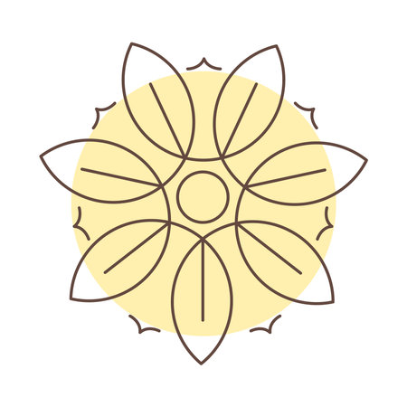 yellow flower badgeのイラスト素材