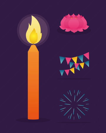 loy krathiong icon setのイラスト素材