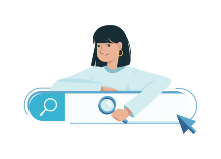 woman with web searchのイラスト素材