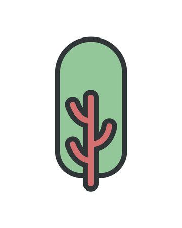 flat cute tree designのイラスト素材