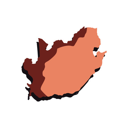 flat south africa mapのイラスト素材