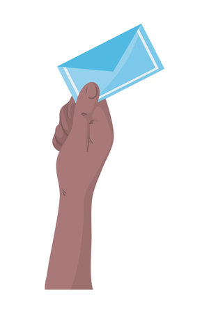 hand with envelopeのイラスト素材