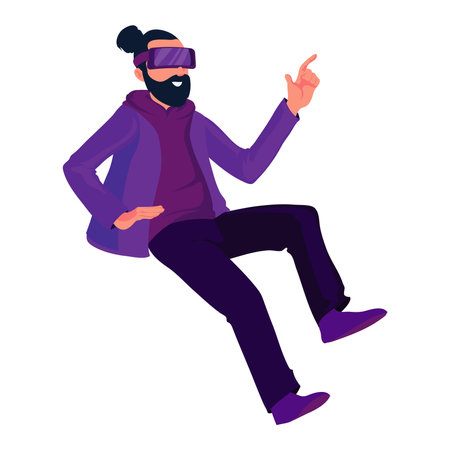 guy with meteverse gogglesのイラスト素材