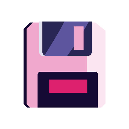 flat retro floppy diskのイラスト素材