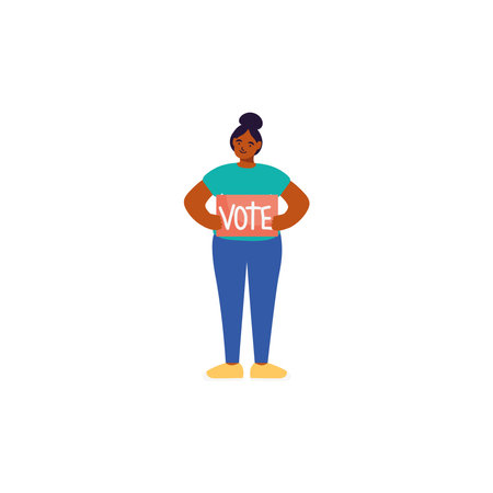 woman with vote placardのイラスト素材