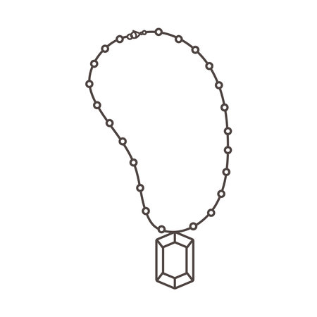 necklace with gemstoneのイラスト素材