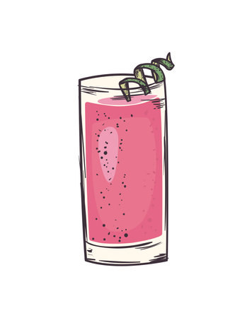 pink cocktail designのイラスト素材