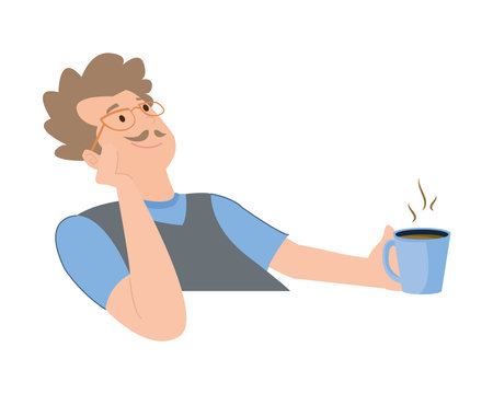 man lost in thoughtのイラスト素材