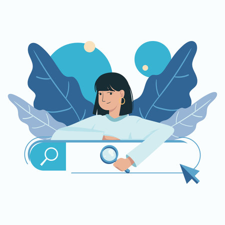 woman on research posterのイラスト素材