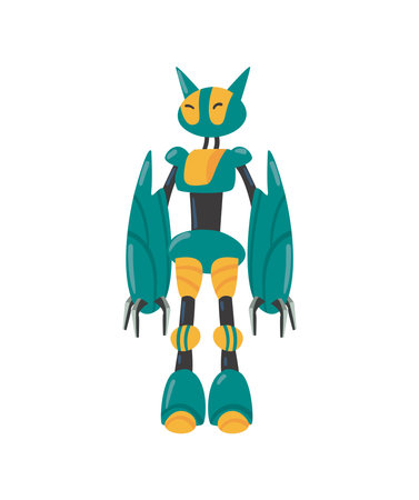 flat green robot designのイラスト素材