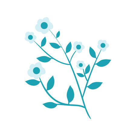blue flowers branchのイラスト素材