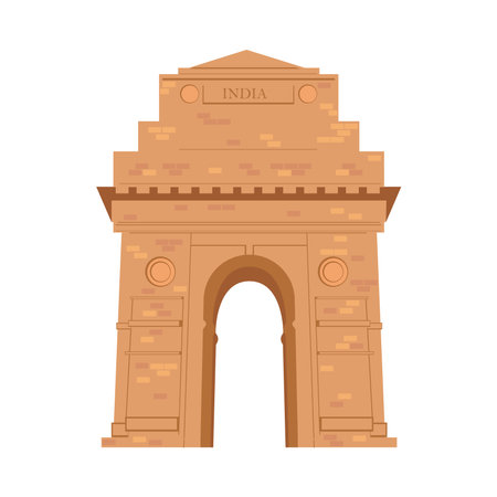 indian gate landmarkのイラスト素材