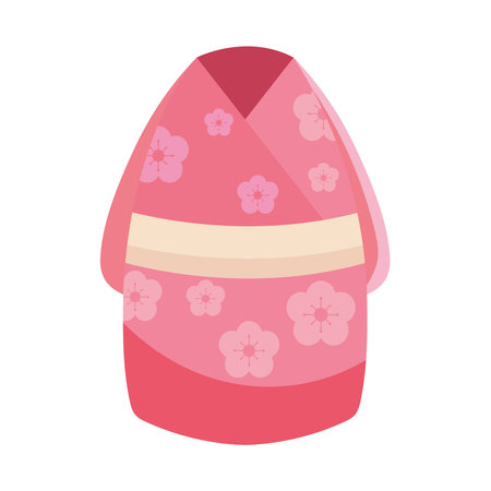 pink flowered kimonoのイラスト素材