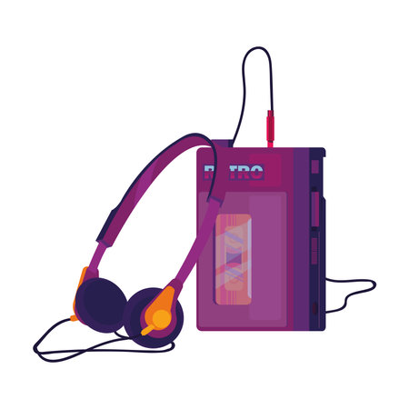 retro cassette playerのイラスト素材