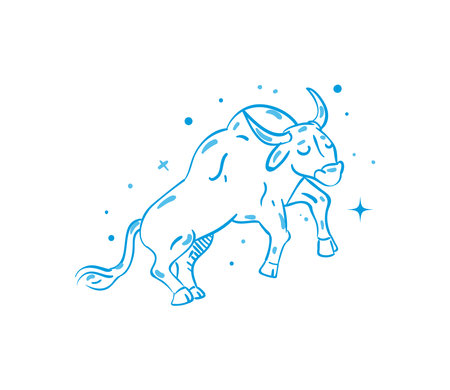 flat taurus constellationのイラスト素材