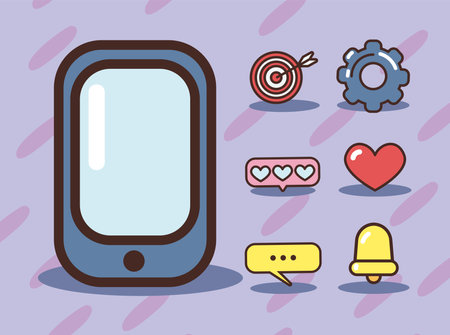 flat social media iconsのイラスト素材