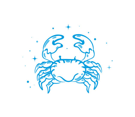 flat cancer constellationのイラスト素材