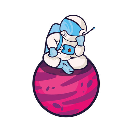 astronaut in planetのイラスト素材