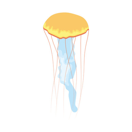 cartoon yellow jellyfishのイラスト素材
