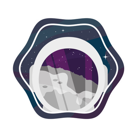 astronaut helmet badgeのイラスト素材