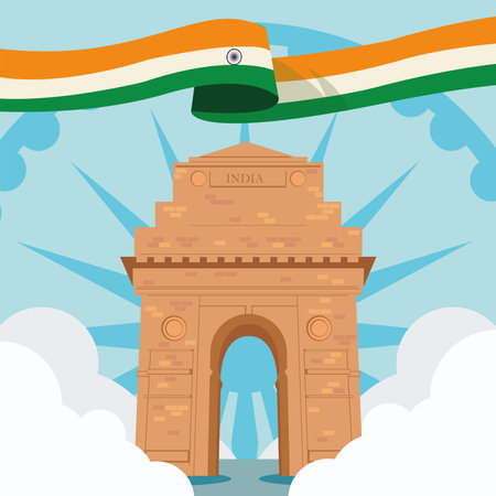 indian independence posterのイラスト素材