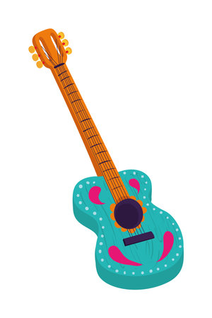 colored mexican guitarのイラスト素材