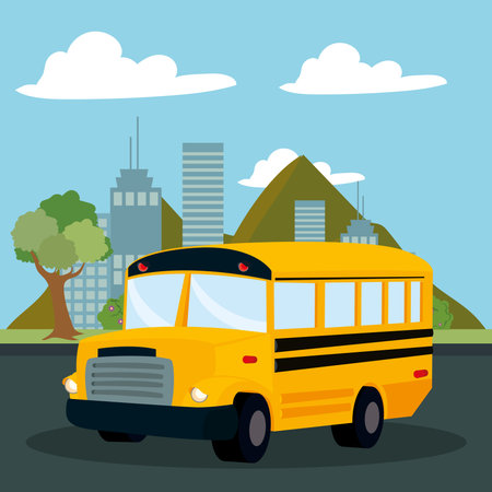 cartel of school busのイラスト素材