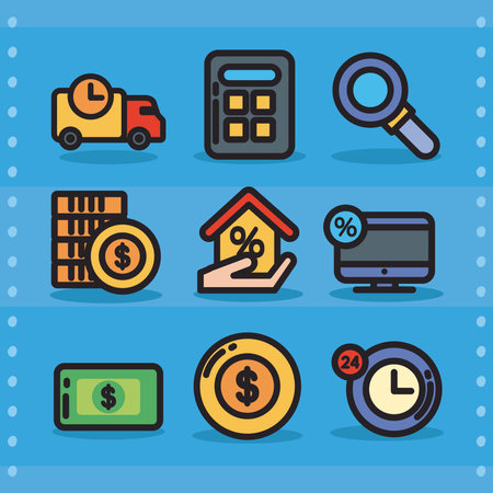 flat sale iconsのイラスト素材